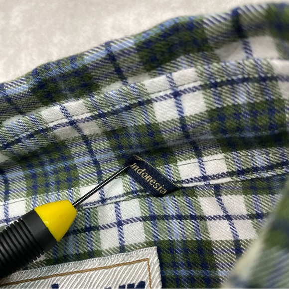 Barbour Shirt Men's M Plaid Flannel Eco 3 Tailored Shirt Button Down Casual - Picture 12 of 16